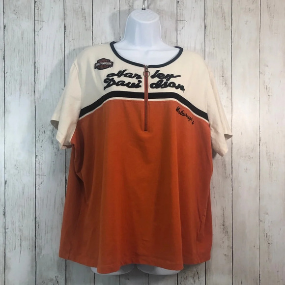 Harley Davidson 1/4 Zip Embroidered Logo Shirt Women’s XL ? - Picture 1 of 9